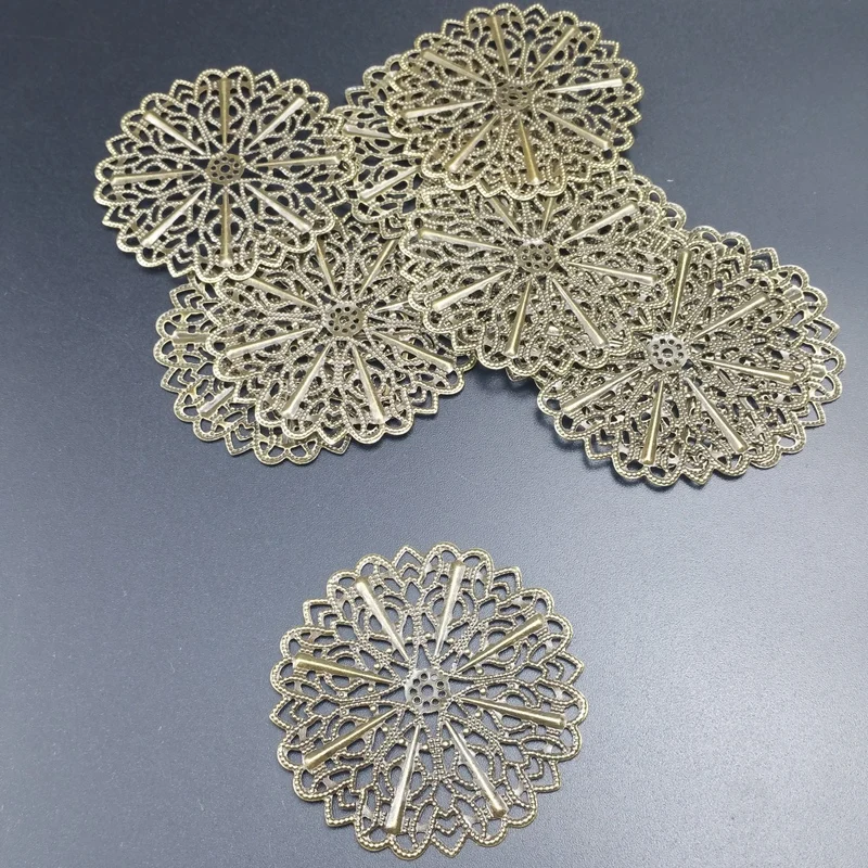 

20Pcs/lot 52mm Filigree Round Wraps Connectors Embellishments Findings