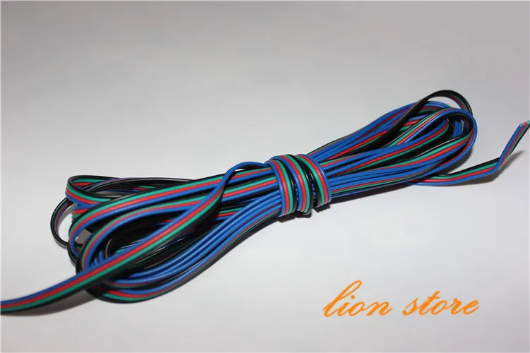 Бесплатная доставка 5 м 10 50 100 м/лот RGB 4pin кабель провод для светодиодной ленты 22AWG 4