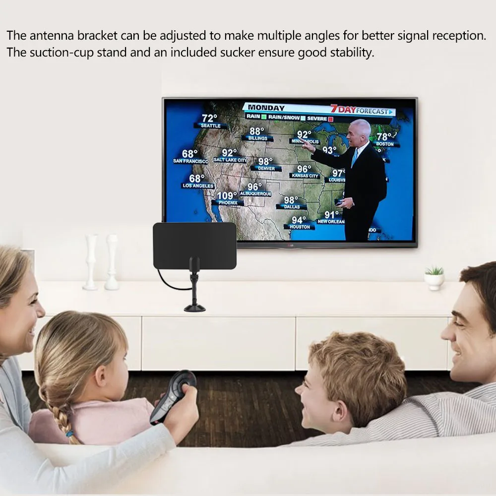 LAN-1030B HDTV TV Antenna Ultra-thin Receiving with 25 Miles Range Reciever IEC Male w/Installation Kit | Электроника
