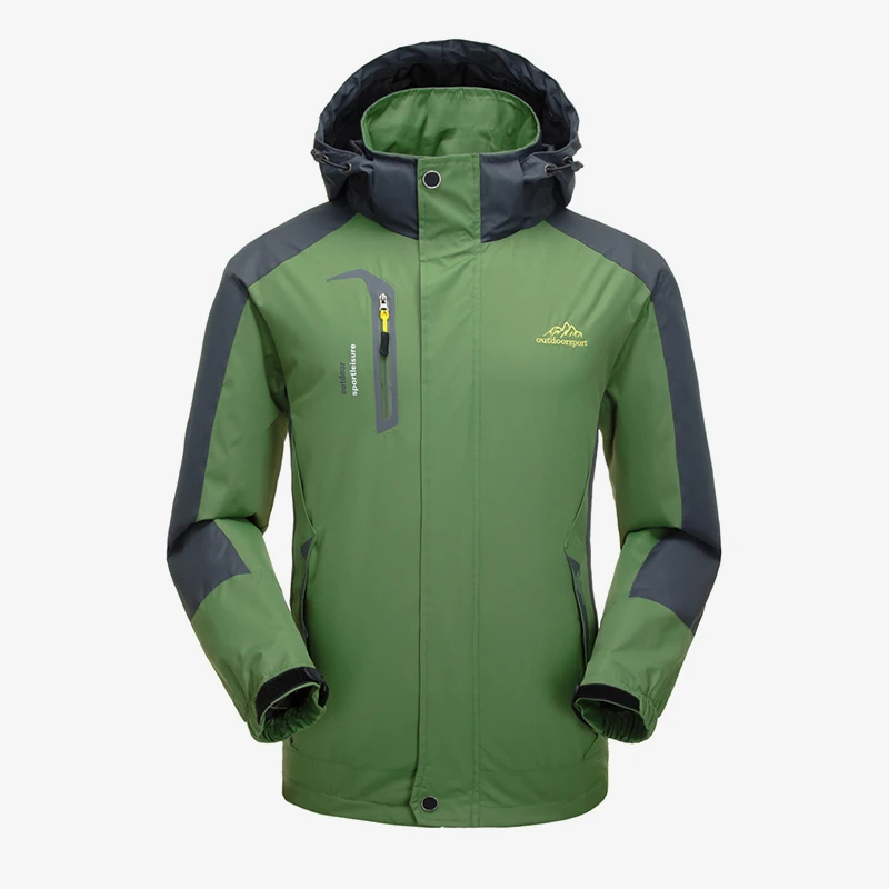 Green No Velvet Мужская зимняя Вельветовая куртка-парка размера плюс 6XL, Мужская ветровка с капюшоном, теплые толстые парки, пальто с подкладкой, модная верхняя одежда унисекс - Цвет: Green No Velvet