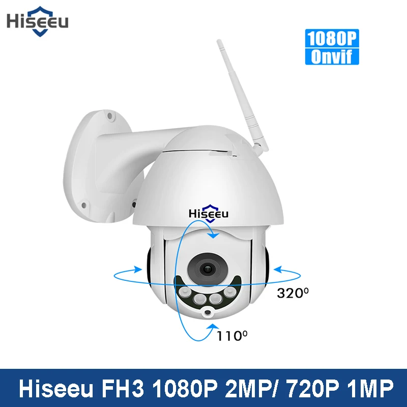 Hiseeu Беспроводная PTZ скоростная купольная IP камера Wifi уличная 1080Ptwo Way Аудио CCTV