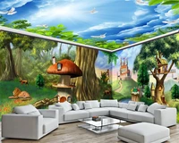 beibehang extreme dream high quality wallpaper forest animal castle house wall background wall paintings papel de parede tapety
