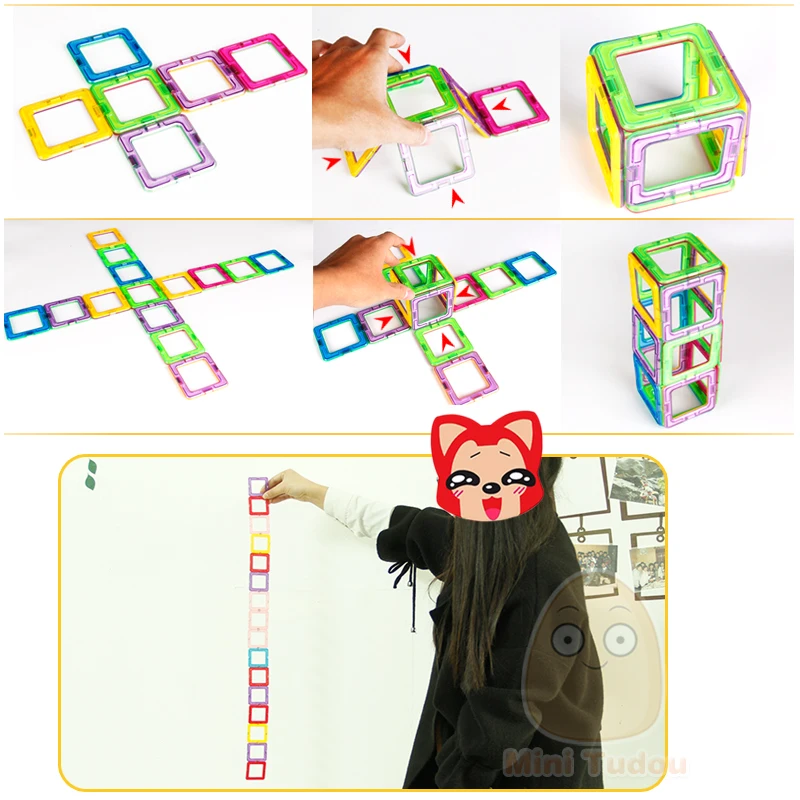 275 шт. детский Магнитный конструктор Minitudou|building toys|toys foreducational toys for children |