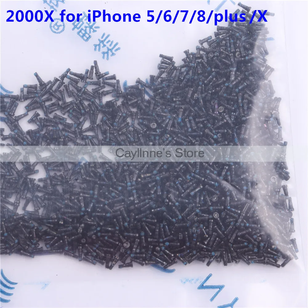 2000 шт. оригинальный комплект нижних винтов для iPhone 4 4S 5 5S 5C 6S plus 7 8 X задняя крышка