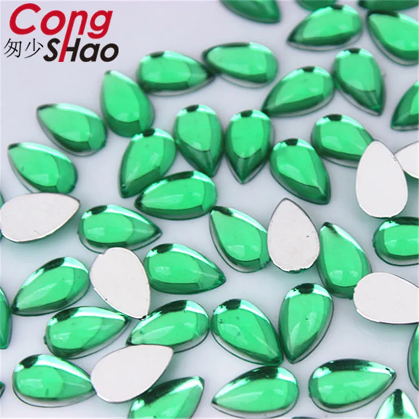 Cong Shao 400 шт. 6*10 мм Красочные акриловые стразы с плоской задней стороной отделка