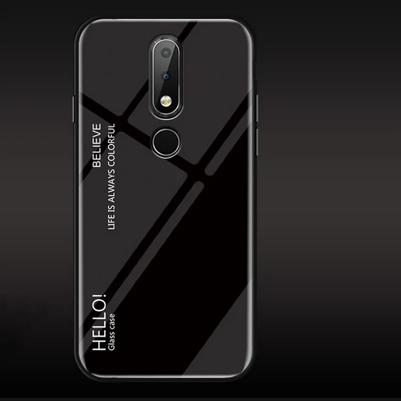 Модный градиентный чехол из закаленного стекла для Nokia 8 Sirocco, глянцевая жесткая задняя крышка для Funda Nokia 7 3 3,1 7,1 6,1 Plus