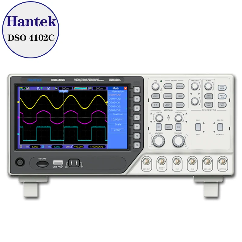 Hantek DSO4102C 2 канальный цифровой осциллограф 1 канал произвольный/Функция генератор