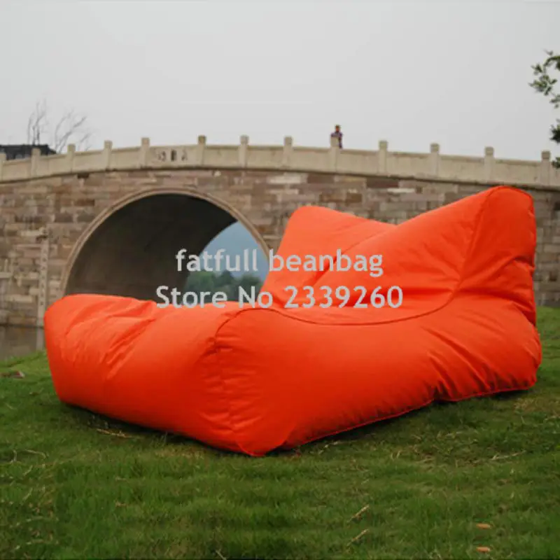 Cover only No Filler- Low price bulk sale sofa style lazy outdoor floating bean bag in orange HEAVY DUTY lounger | Мебель