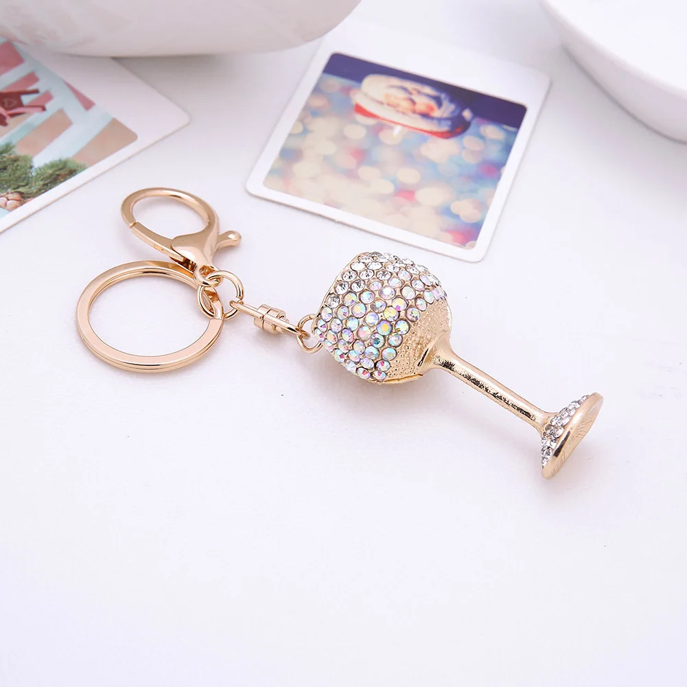 2019 New Wine Glass Keychain Lightweight Alloy Rhinestone Pendant for Cellphone Bags Key CX17 | Украшения и аксессуары