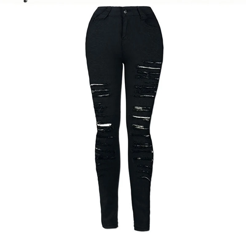 Женственная Дамская обувь модные джинсы Slim Высокая талия узкие джинсовые штаны