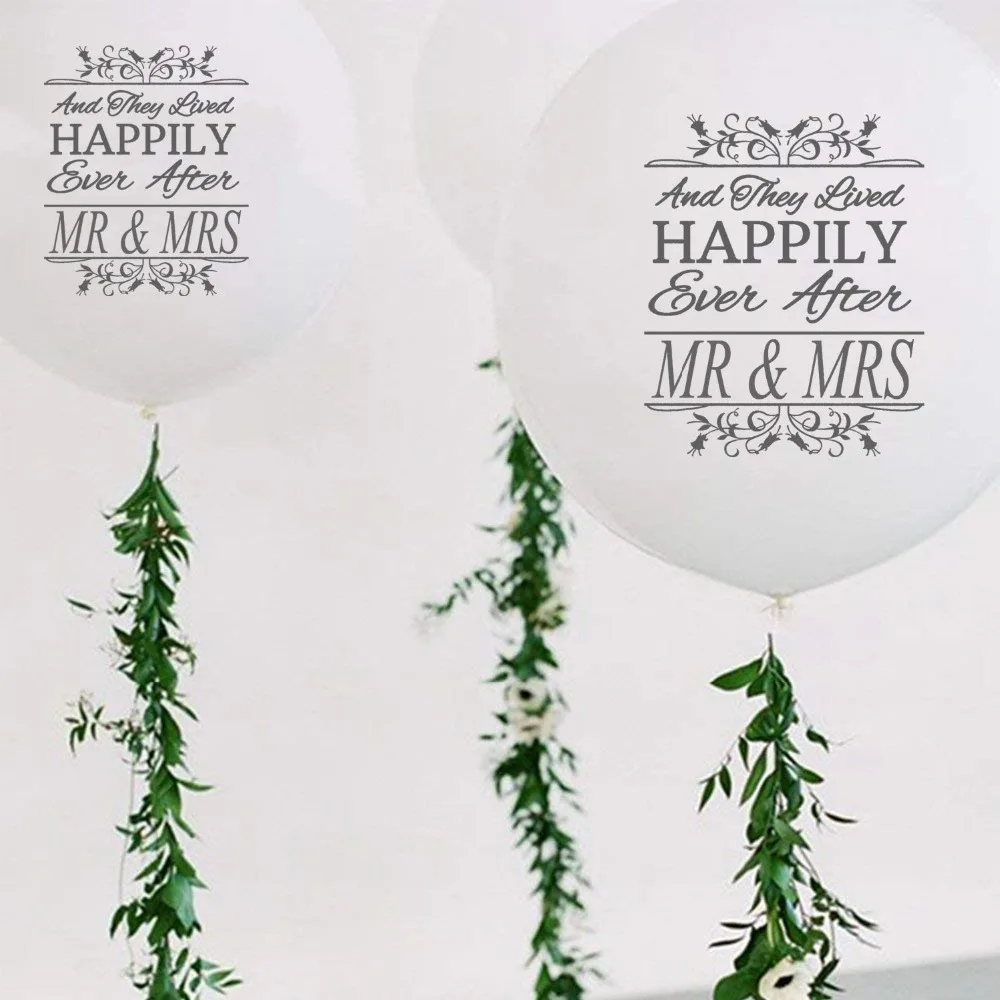 36 inch Happily Ever After MR & MRS White Latex Balloon bride and groom Large balloons for Wedding Party Decoration Supplies|Воздушные