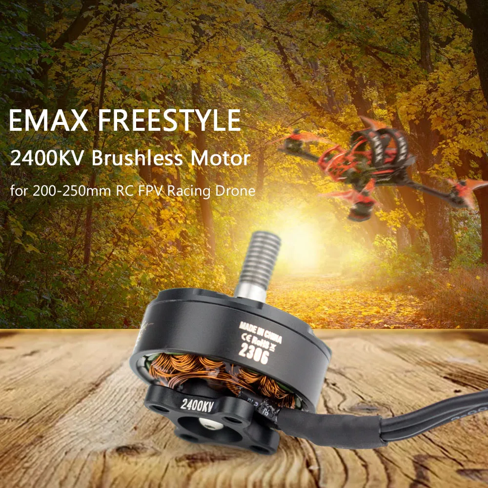 Бесщеточный двигатель EMAX freстайл FS2306 3 4S 2400KV CW для квадрокоптера 200 250 мм RC FPV