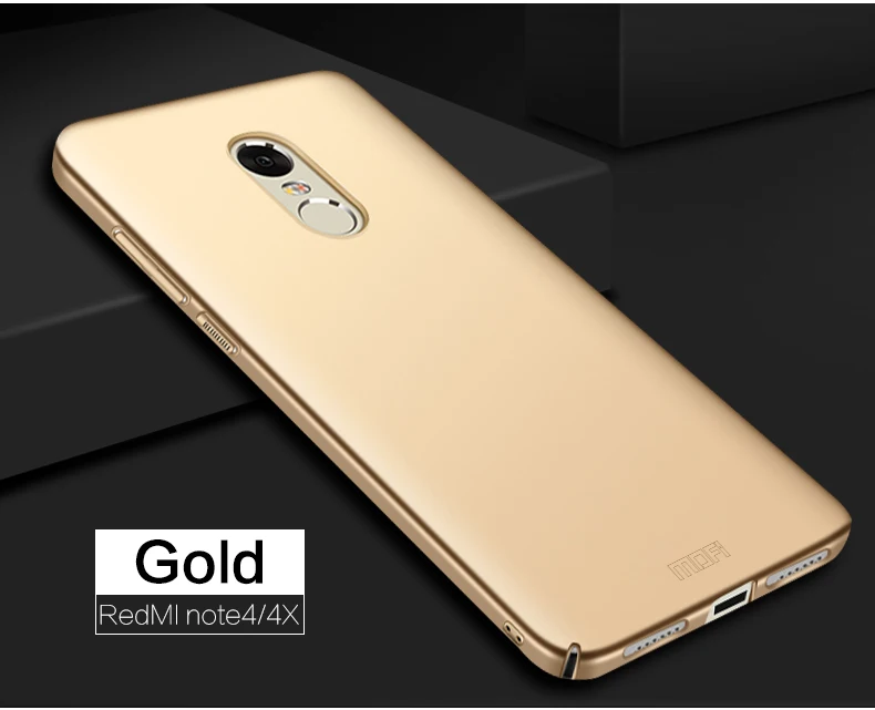 Золотой Для Xiaomi Redmi Note 4 MOFI чехол жесткий чехол для Xiaomi Redmi Note 4 чехол Высокое качество телефон оболочка для Redmi Note 4 - Цвет: Золотой