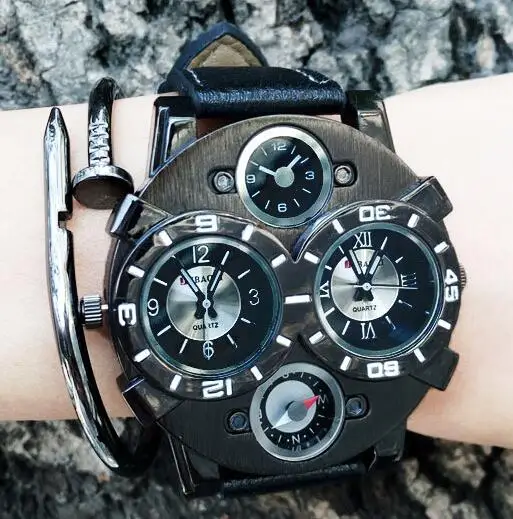 Fashion Mens Watch Top Brand Luxury Women Quartz Leather Military Sports Wristwatch Large Dial Cool Trendy | Наручные часы