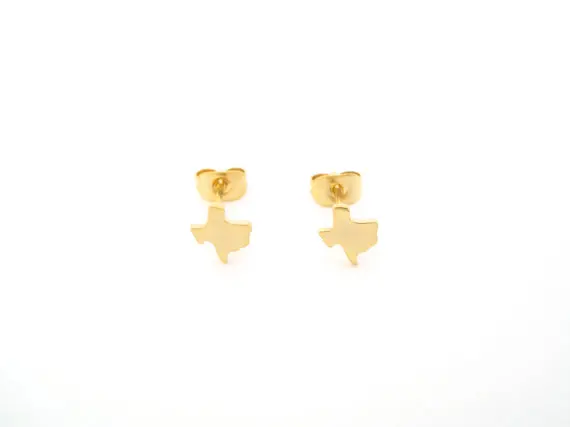 30 пар маленькие простые серьги-гвоздики с контур штата Техас США карта штат