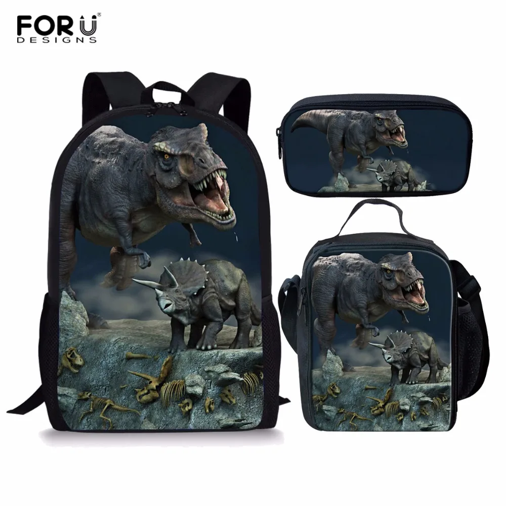 FORUDESIGNS 3 шт./компл. рюкзак Динозавр мир Дракон повседневные школьные сумки наборы