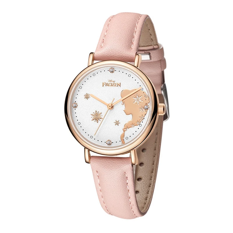 Princess Girl Beautiful Bling Rhinestone Japan Quartz Watch Children Cuties Fashion Casual PU Steel Round Student Hot Wristwatch