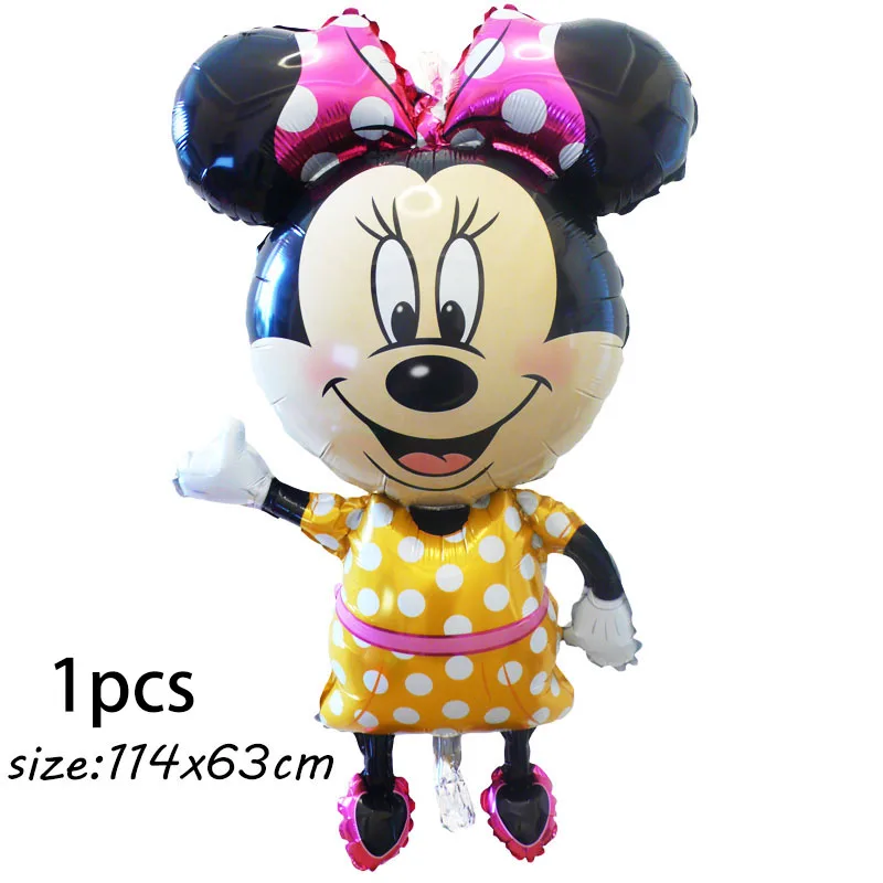 yellow minnie Гигантские 114 см воздушные шары в форме Микки, Минни мультфильм день рождения украшения гелиевые шары для детей день рождения Декор Классические игрушки - Цвет: yellow minnie