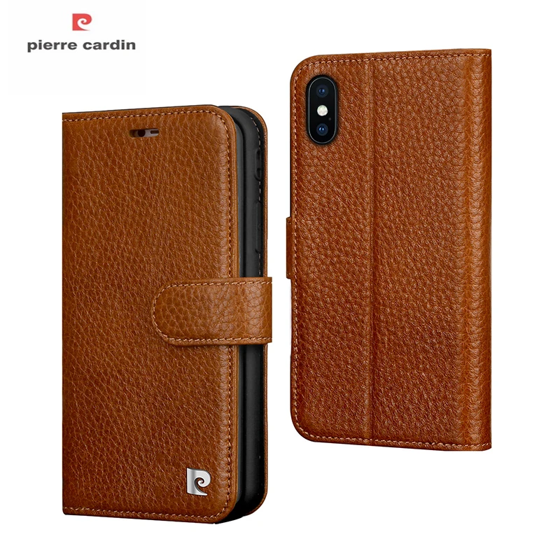 Чехол-Кошелек Pierre Cardin для iPhone X 10 роскошный оригинальный чехол-книжка из