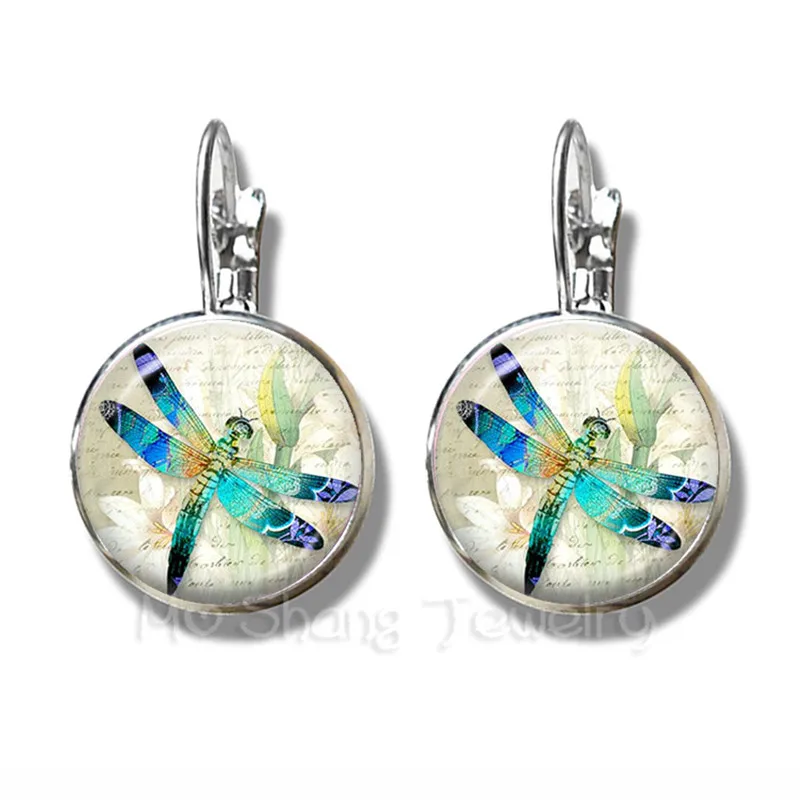 С рисунком стрекозы классические серьги насекомых художественная фотография 16