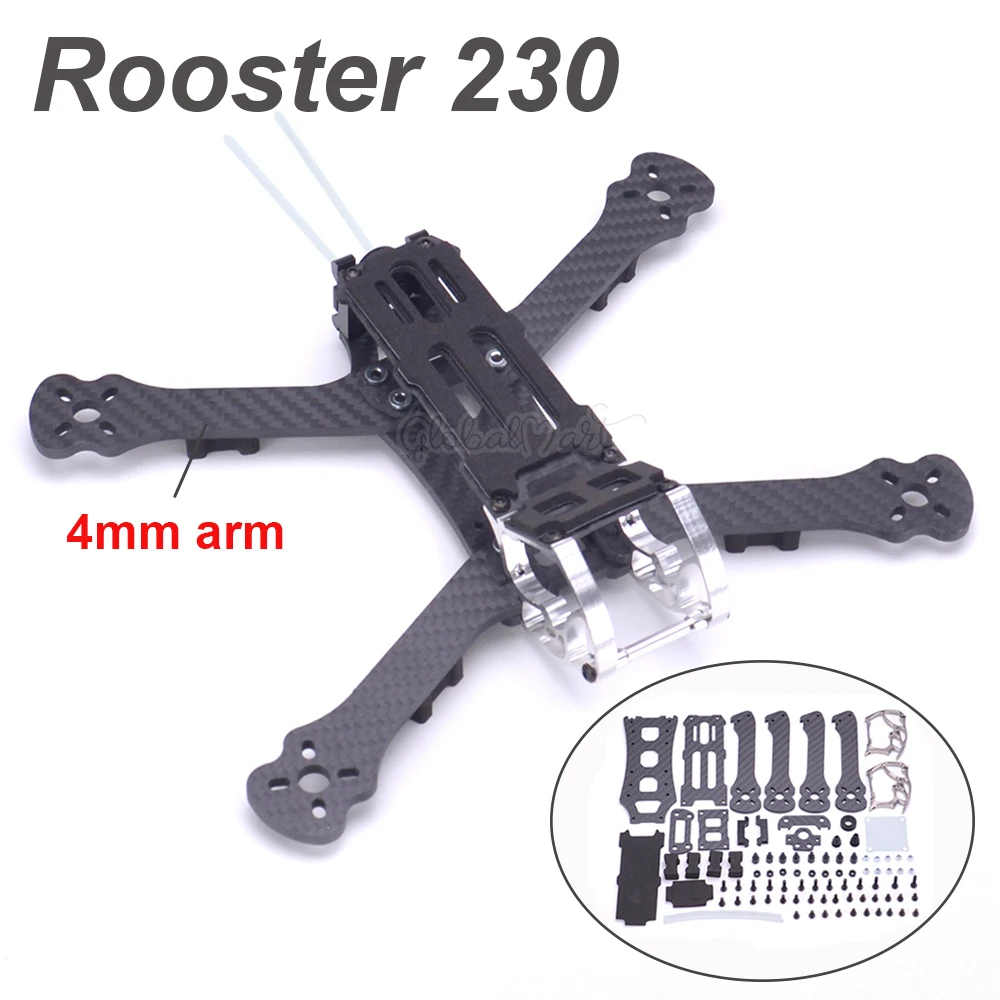 Рама для квадрокоптера Rooster 230 225 мм 5 &quotFPV Racing Drone рама дюймов FPV фристайла с 4