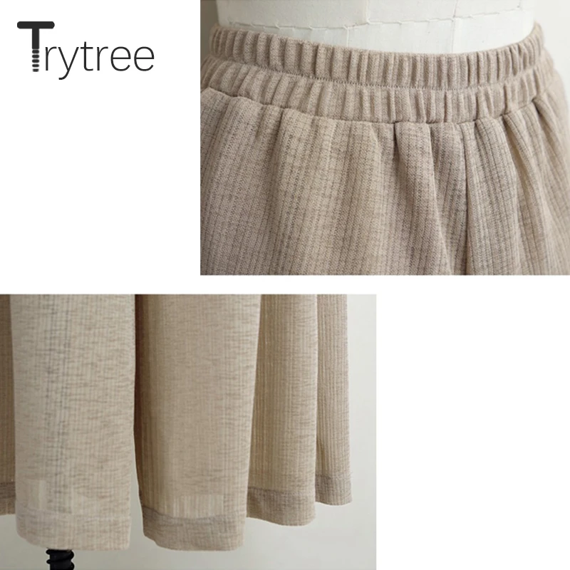 Trytree 2019 Лето Осень Женские повседневные однотонные широкие брюки женские модные
