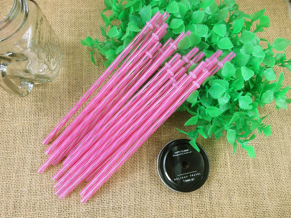 Оптовая продажа ярко-розовые прозрачные полосатые пластиковые разноцветные