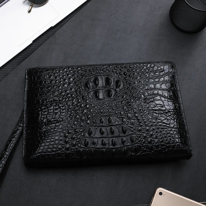 BAQI Men Handbags 2019 Fashion Genuine Leather Cowhide Alligator Embossing Purse Men Wallets Clutch Bag Business Bag Card Holder