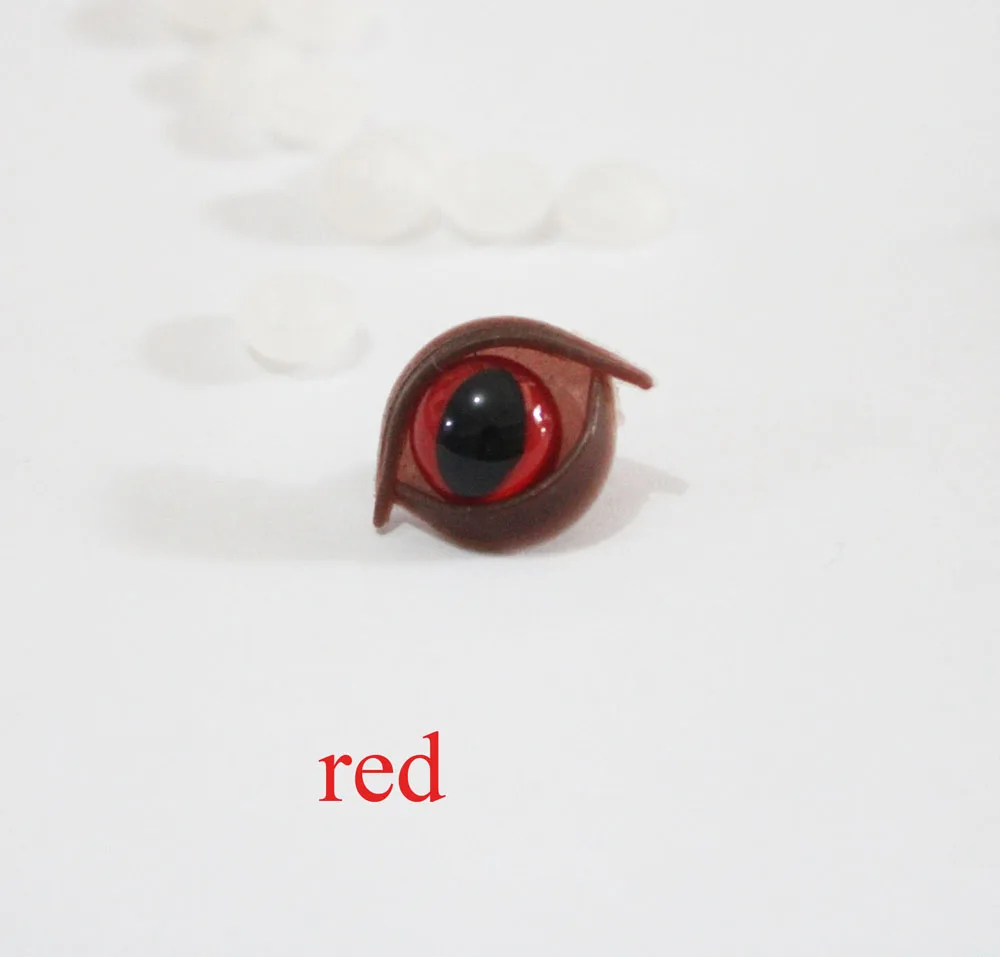 red color 20 шт./лот, новинка, милые игрушечные глаза кошки 9 мм, пластиковые безопасные глаза+ коричневое игрушечное ВЕКО для diy, сделай сам-выбор цвета - Цвет: red color