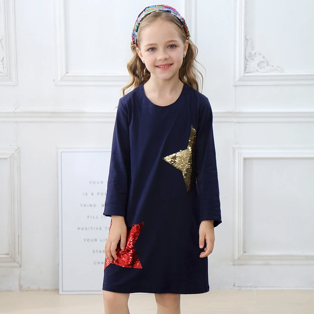 Jumping Meters/Детские платья для девочек Костюм Хлопковое платье принцессы с длинными