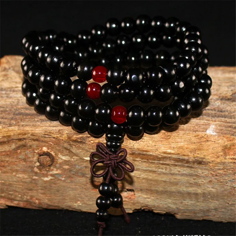 Pulseras 108 Beads 6mm Natural Sandalwood Buddhist Buddha Wood Prayer Bead Mala Unisex Men Bracelets &amp Bangles Jewelry Bijoux | Украшения