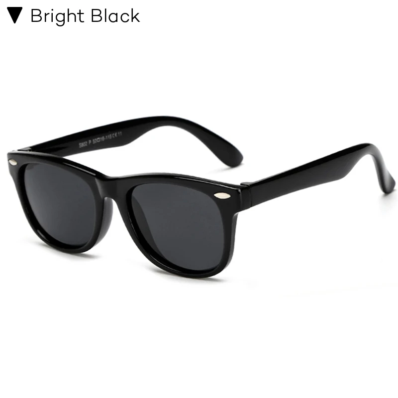 C11 Bright Black Поляризационные солнцезащитные очки для детей, мальчиков и девочек, детские солнцезащитные очки, безопасные очки, очки, прозрачное защитное стекло, UV400 - Цвет линз: C11 Bright Black