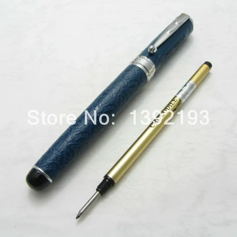 Крокодил синий шариковая ручка крокодил печатный рисунок кожа ствола G151|leather and