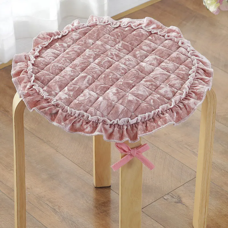 Pink Круглые бархатные подушки для стула, 11 цветов, теплые подушки для сидения, подтяжки для ягодиц, традиционные китайские подушки - Цвет: Pink