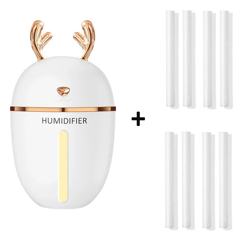 White and 8 filter 450 мл увлажнитель воздуха USB Арома эфирные масла диффузор для дома и офиса ароматерапия Humidificador Difusor с ночной лампой - Цвет: White and 8 filter