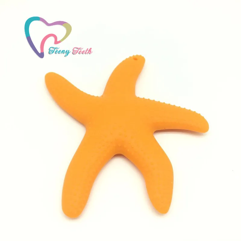 1 шт. силиконовая Игрушка грызунок в виде морской звезды|baby pendant|starfish pendantsilicone pendant