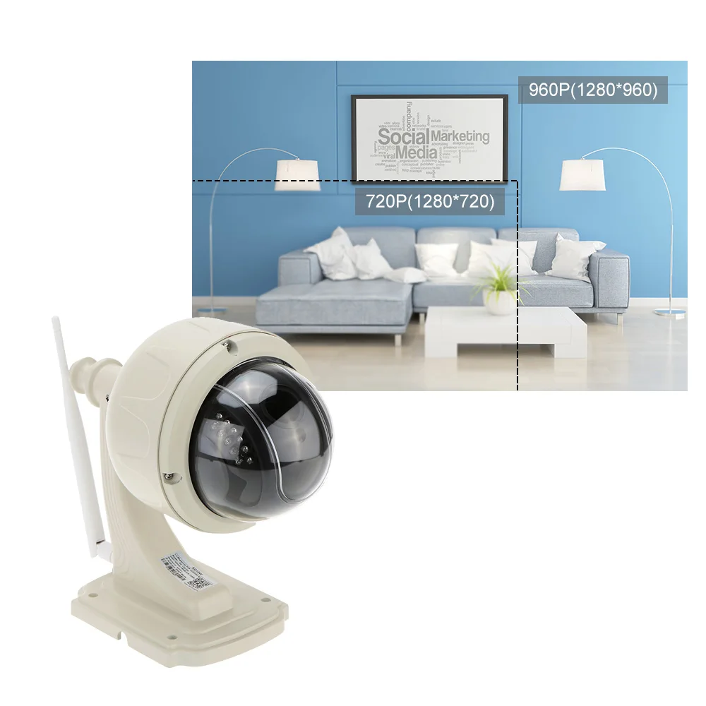 KKmoon®3 5 &quotH.264 HD 960P 2 8-12 мм Автофокус PTZ CCTV камера безопасности беспроводная WiFi IP