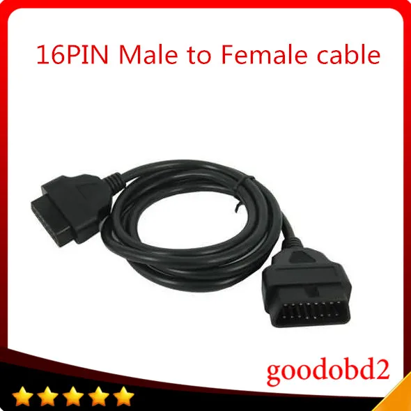 1.5M Long 16Pin Male to Female ELM327 OBD II OBD2 Extension Cable Connector Auto Car Diagnostic Tool Adapter finetrip wholesale price flat car diagnostic connector elm327 l type adapter 16pin obd obd ii obd2 extension cable with switch