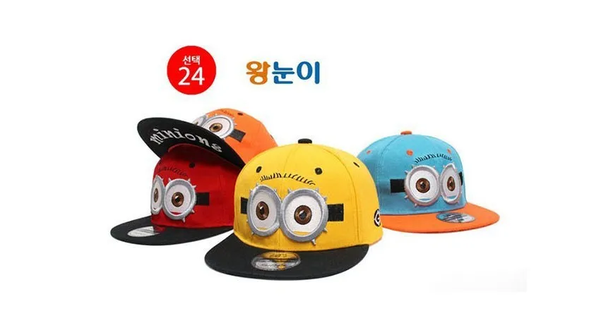 Drunken Children's hat Kids Despicable Me Minions Baseball Cap Cute Boy Girl Snapback embroidery Hip-hop Hat fashion 1-10 Years |