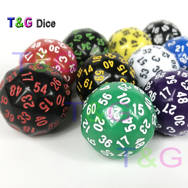 Специальная игральная кость 1 шт. T& G Высокое качество 60 сторонняя настольная игра цифровая D60 подземелье и драконы РГП D& d Dados
