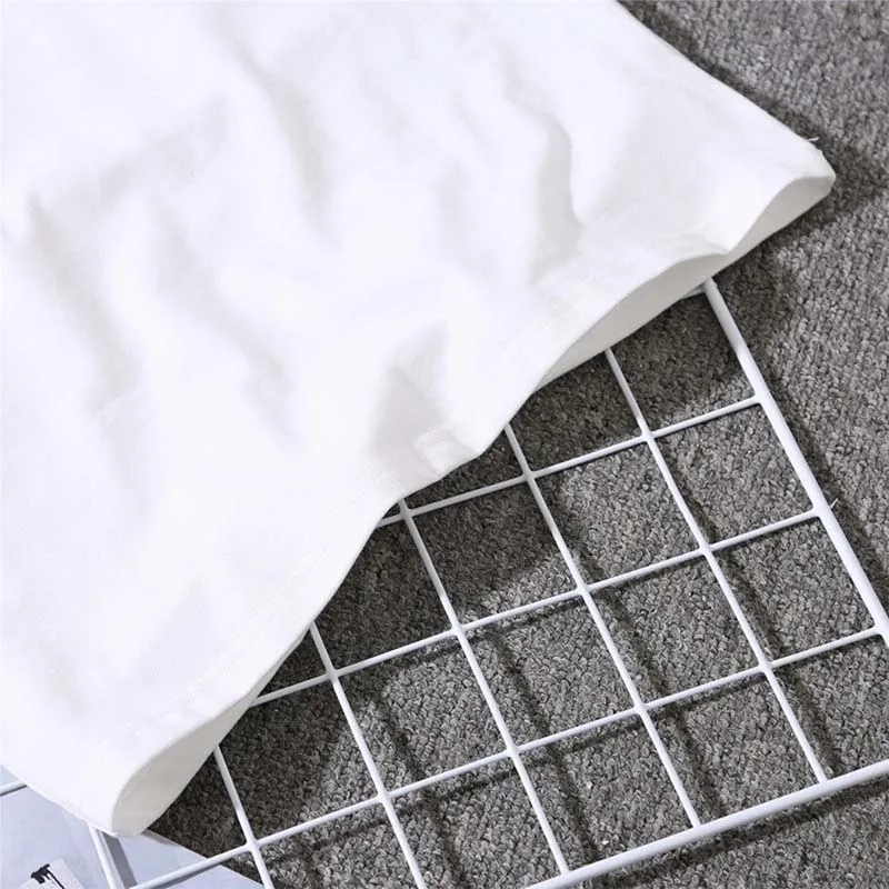 Летние белые повседневные футболки с коротким рукавом для пар Футболка