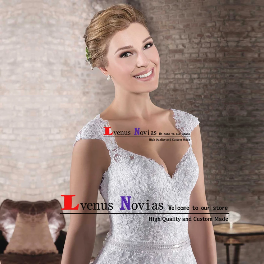 Свадебное платье на заказ Vestido de Noiva романтичное кружевное с бусинами
