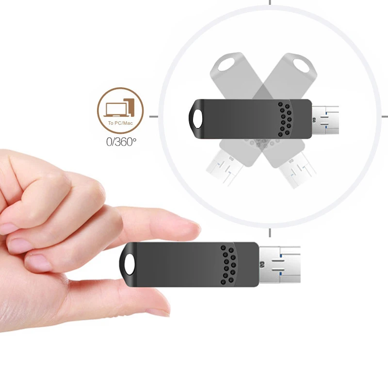 Металлический флеш накопитель 3 в 1 64 ГБ флешка 0 Type C память OTG 32 Гб 16 128 Micro USB для