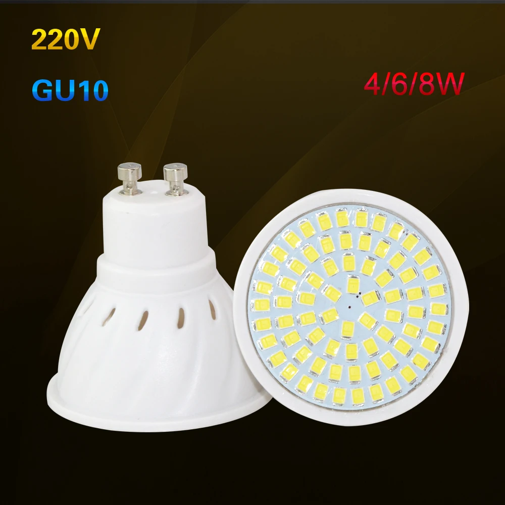 Новое поступление 10 шт./лот SMD 2835 GU10 Светодиодная лампа 220 в 230 240 В Светодиодный