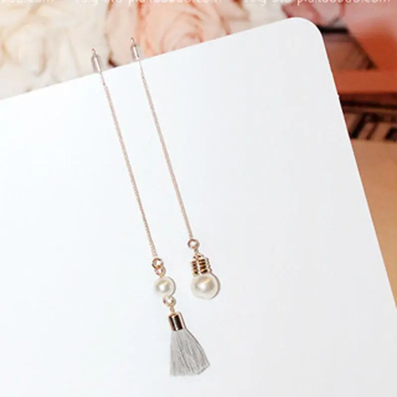 Earring-GFS- Korean Version Of The New Ultra-chic Asymmetrical Design Sense Super Beautiful Tassel Pearl Earrings#1833941 | Украшения и