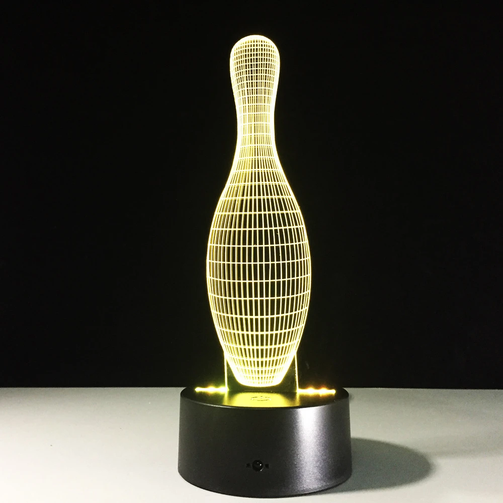 Рождественская сенсорная Ночная лампа в форме боулинга 3D светодиодный ночник