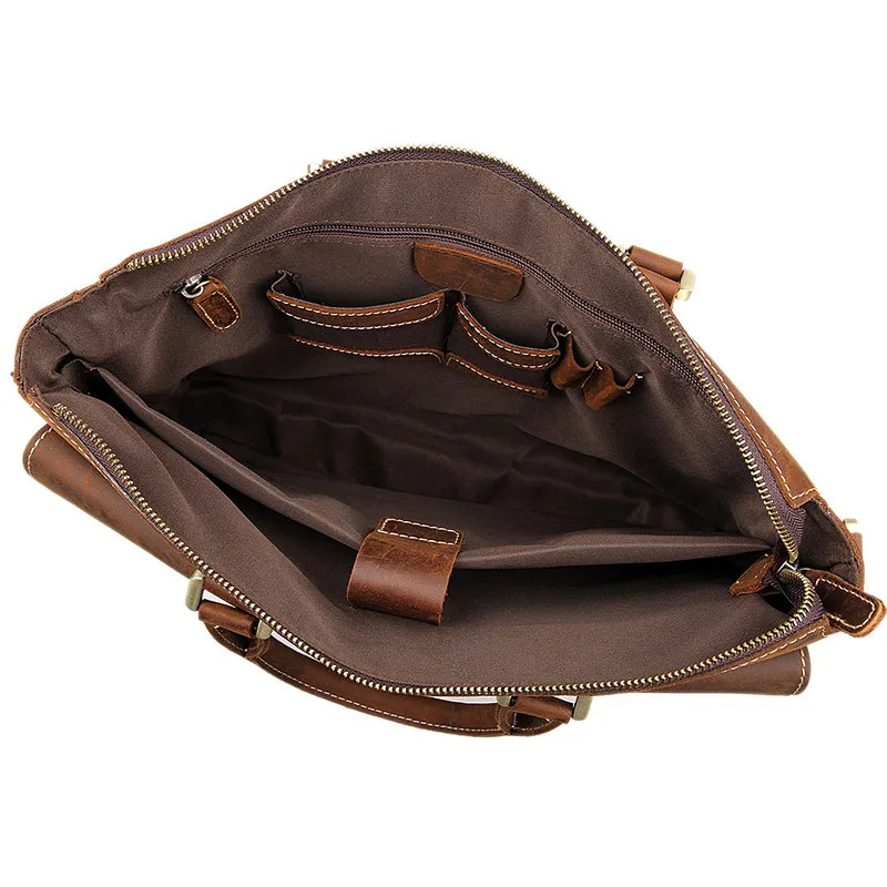 Сумка-мессенджер мужская из натуральной кожи в винтажном стиле # M7113 | Багаж и