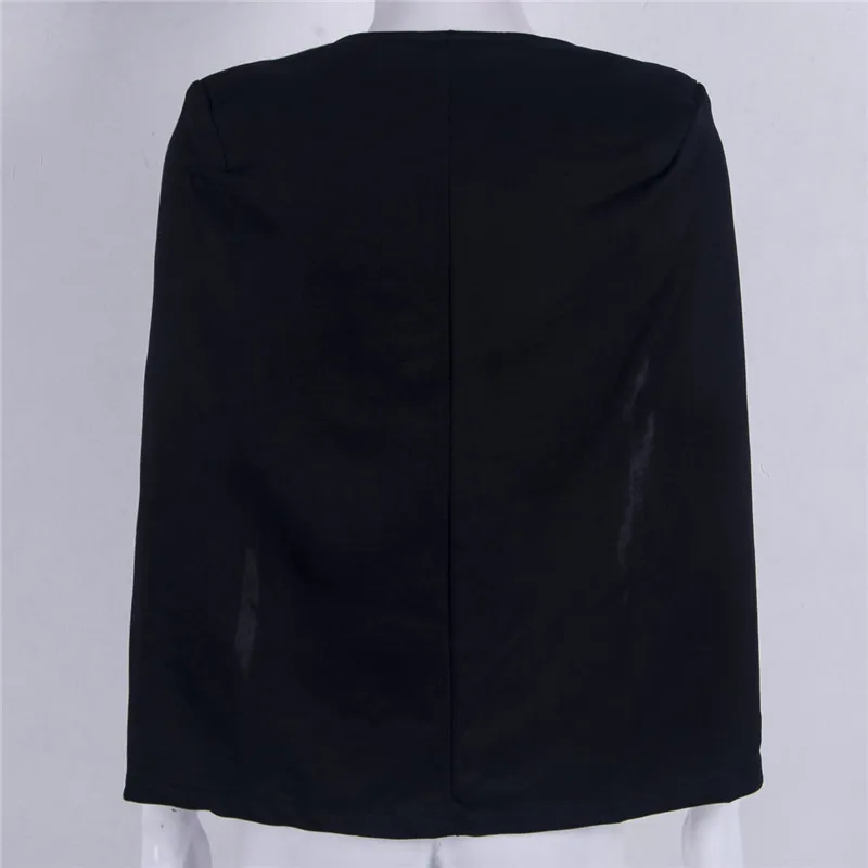 Новая модная женская искусственная куртка костюм с длинным рукавом накидка