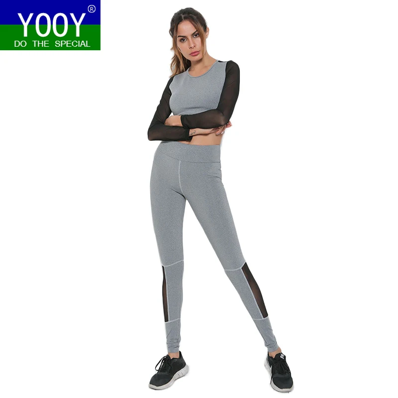 Женский спортивный костюм YOOY черный из двух предметов для женщин 2018|women sets clothes|women