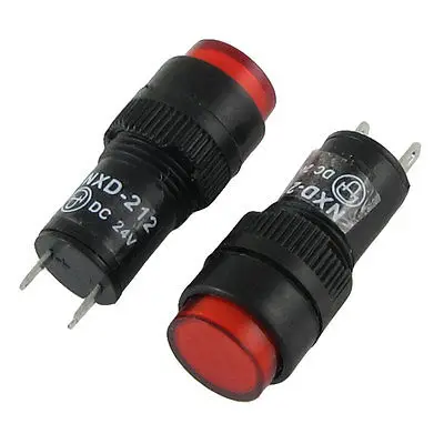 

10 Pcs Red DC 24V 12mm Indicator Pilot Signal Light Lamp